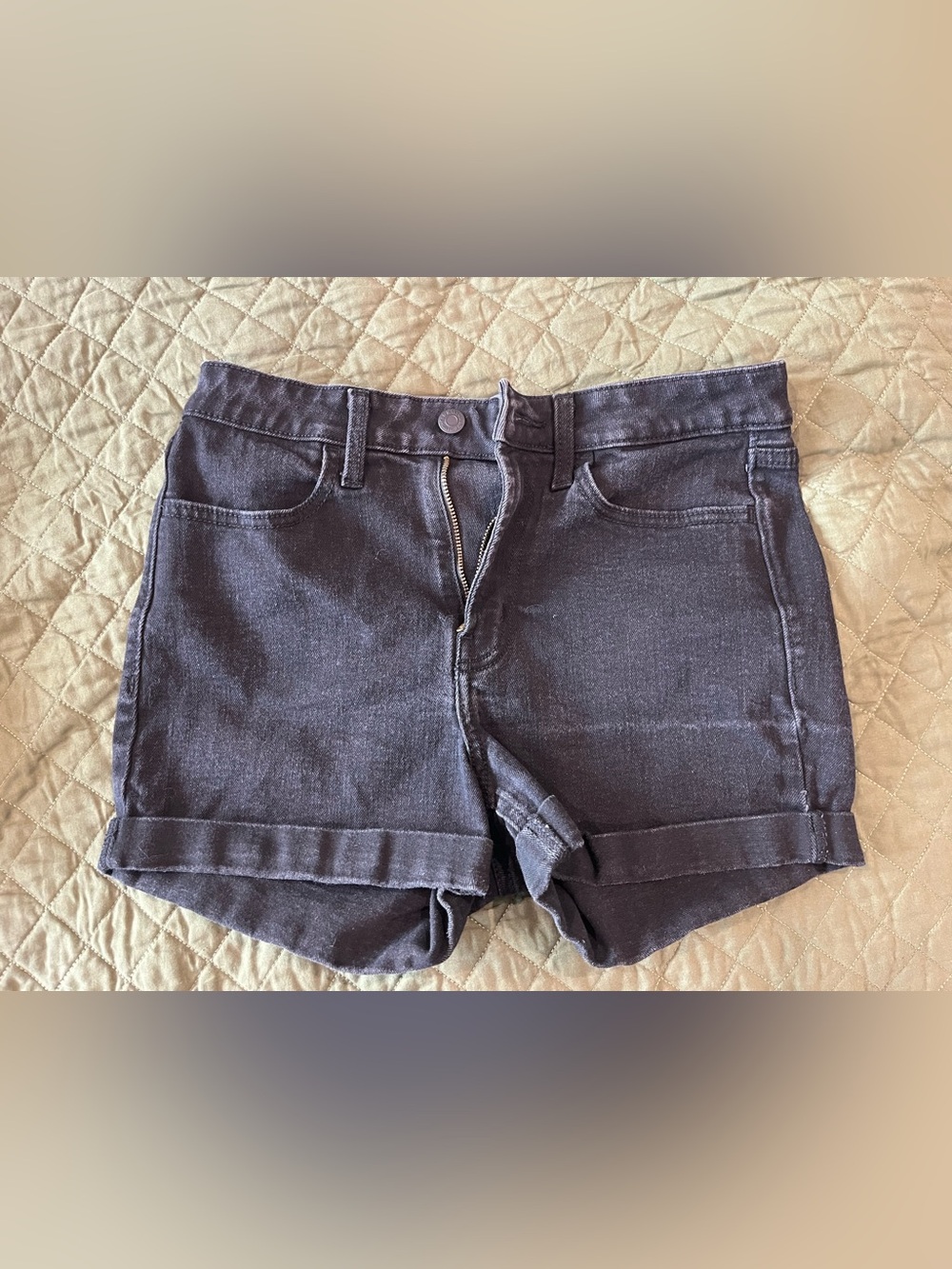 Old Navy Black Denim Roll-Cuff Jean Shorts